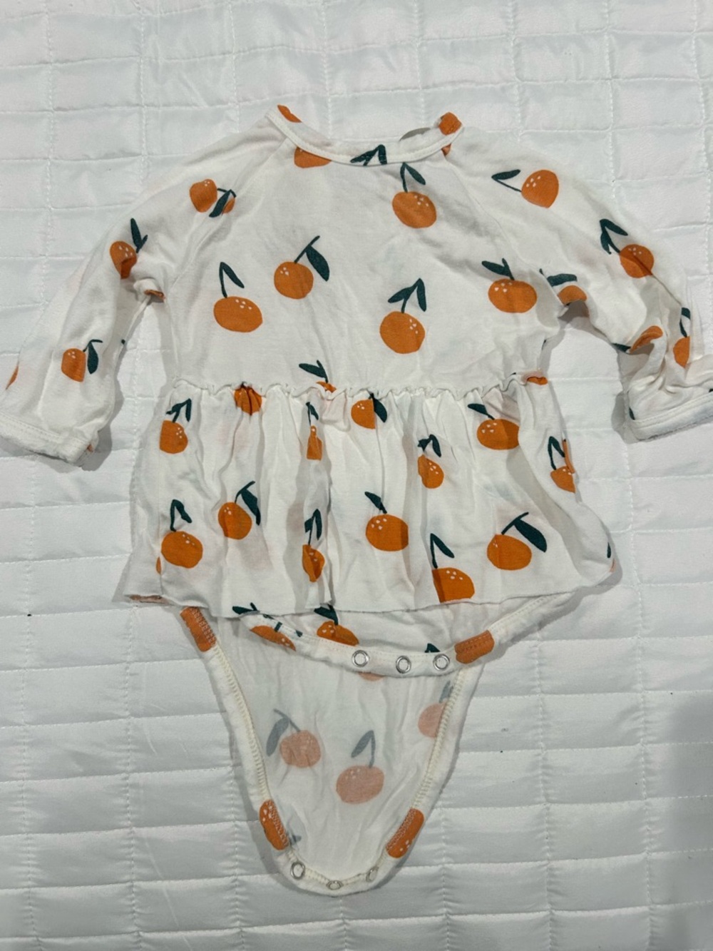 Orange Print Baby Skirted Bodysuit